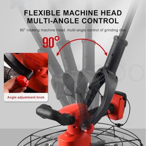 Cordless Concrete Rendering Tool, 6-Speed Professional Power Trowel with 5 Grinding Discs, Detachable Extension Rod for Polishing & Cement Finishing (20000mAh)