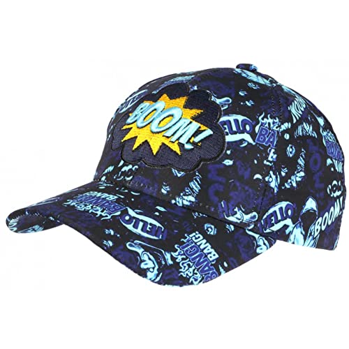Casquette enfant bleue style pop art original avec visière de baseball