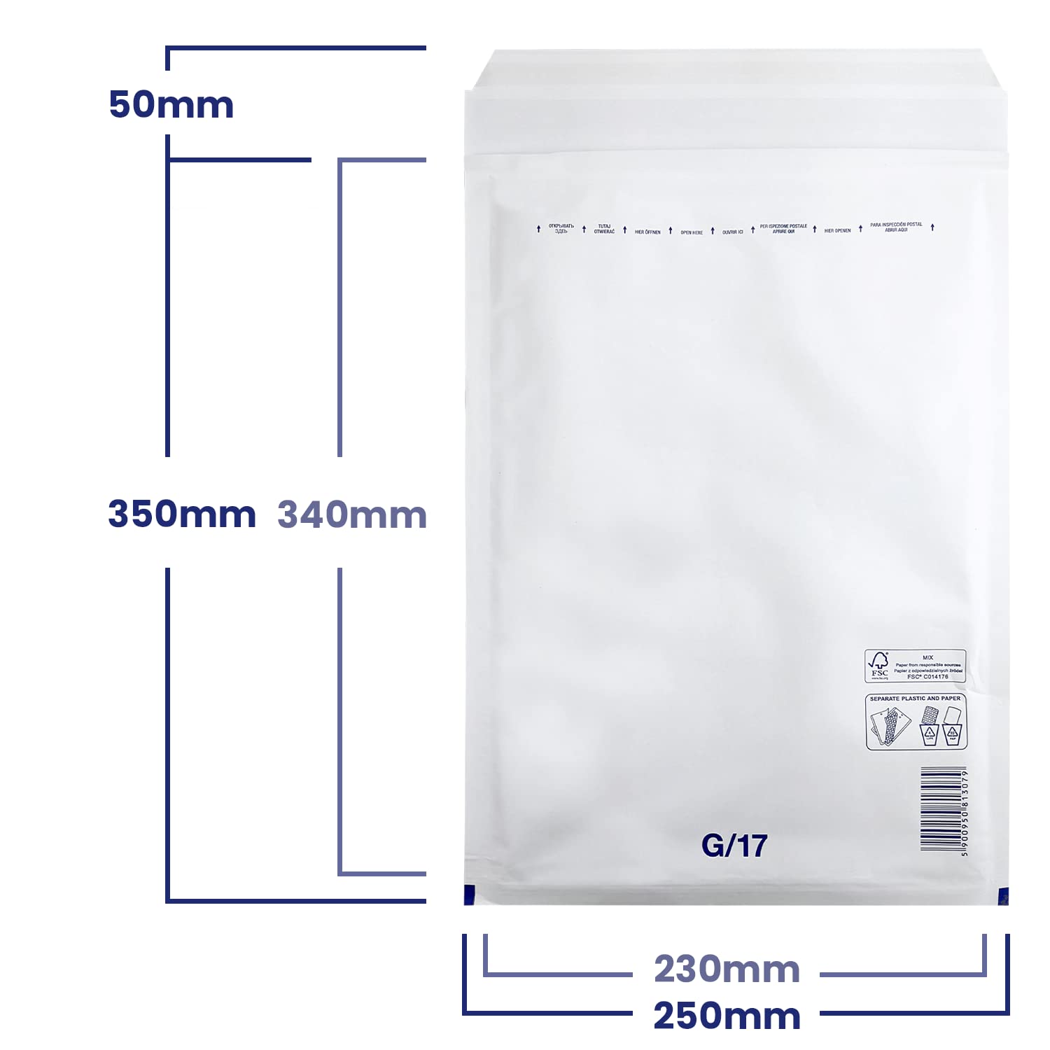 Buste Imbottite Netuno 100 Pezzi - Bianche Con Bolle Aria 200x275mm Per Spedizioni Sicure - Foto 2