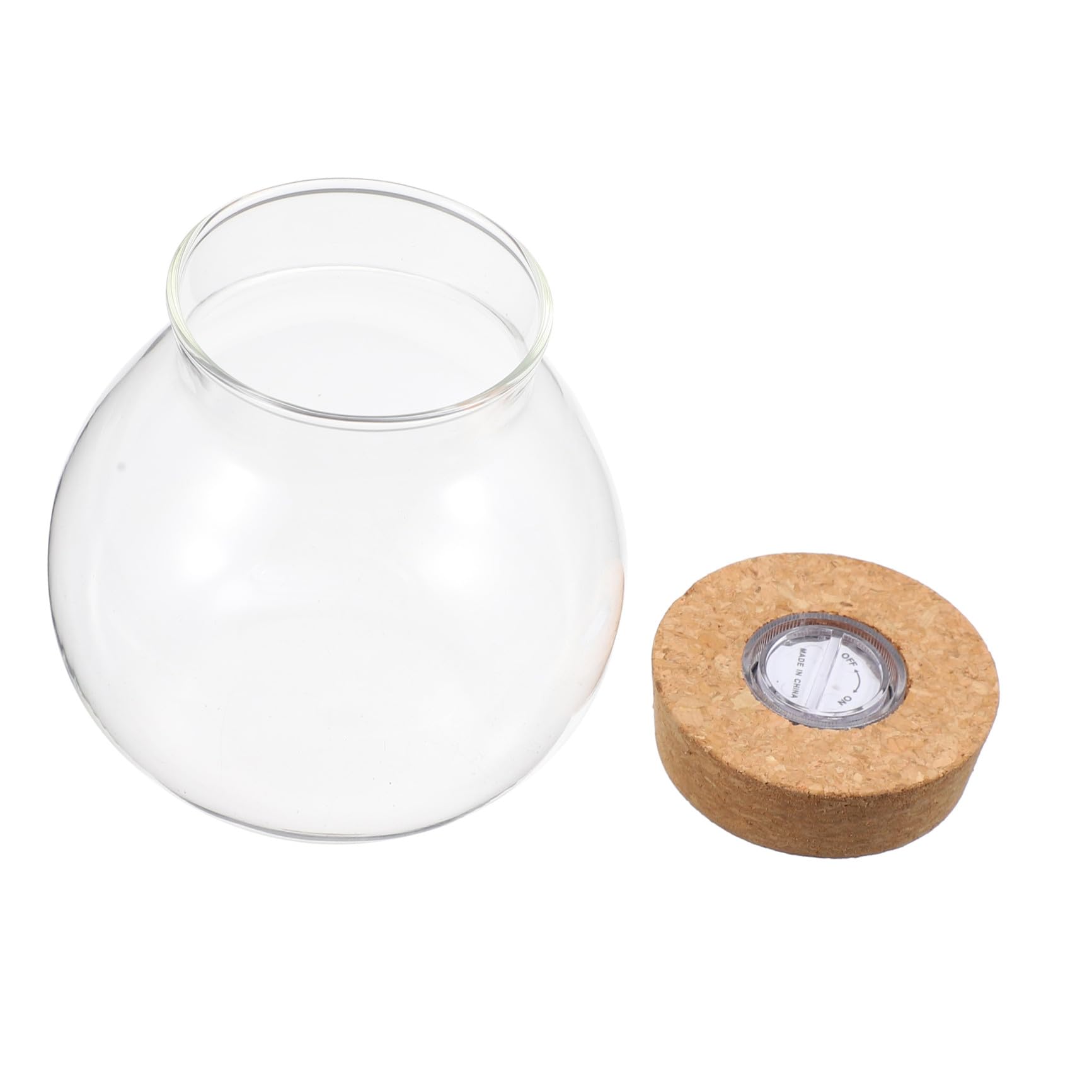 ORFOFE Glass Jar with Cork Lid Featuring High Borosilicate Glass and Wood, for DIY Micro Landscape and Lighting Decoration to Decorate Your Room Effectively