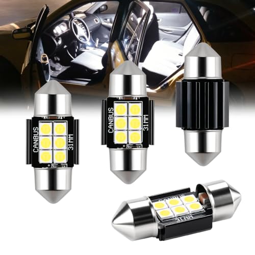 iBrightstar 9-30V Extremely Bright DE3175 DE3021 Festoon LED Bulbs Error Free 1.25 31mm for Interior Map Dome Lights and License Plate Courtesy Lights Xenon White