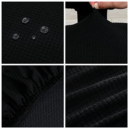 Image of CALANDIS Polyester Office Computer Chair Stretchable Rotating Chair Seat Covers Black