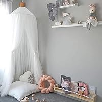 Vista 33 de ESUPPORT Toldo de cama de princesa, cúpula de encaje, mosquitera, tienda de campaña para colgar decoración del hogar, cortinas de red, rincón