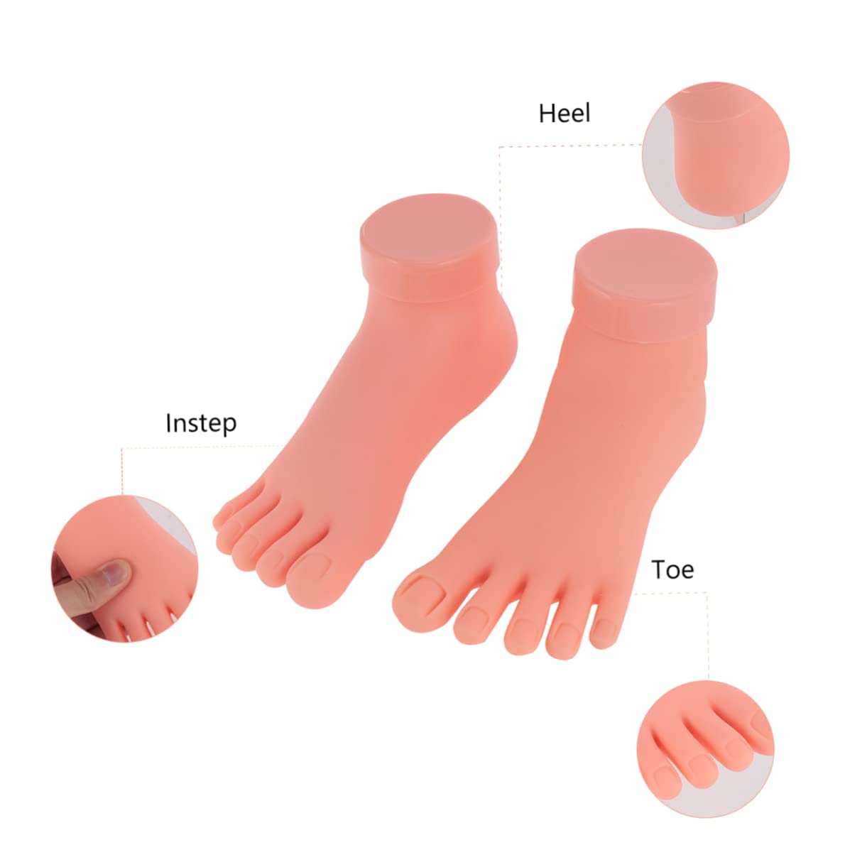 FRCOLOR Alta Elasticità 2 Pezzi per in Gel di Pratica Manicure Leggero Beige per Esercitazione Nail Art Donna e Ragazza