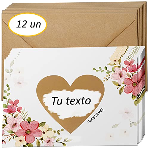 Cheerset Rascas personalizables para escribir su mensaje sorpresa⎪ quieres ser mi padrino (madrina), vais a ser abuelos, vas a ser papa 12 Un. (EN BLANCO)