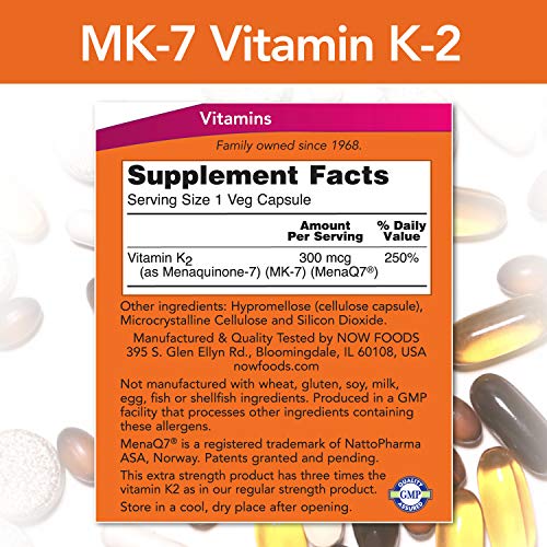 Now Foods Vitamin K2 (MK-7) 300 mcg, 60 Count - Image 2