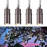 LEONLITE 5CCT Low Voltage Hanging Lights Outdoor, LED Landscape Pendant Lights, ETL Listed, 12V Hanging Tree Light for Gazebo, Pergola, Garden, Aluminum, IP65, Oil Rubbed Bronze, Pack of 4