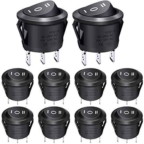 Taiss Panneau 3 Interrupteurs Bascule 12V - 2 Positions SPST ON/OFF, 6A/250V 10A/125V, Pour Voiture, Bateau, Camping-Car, Maison