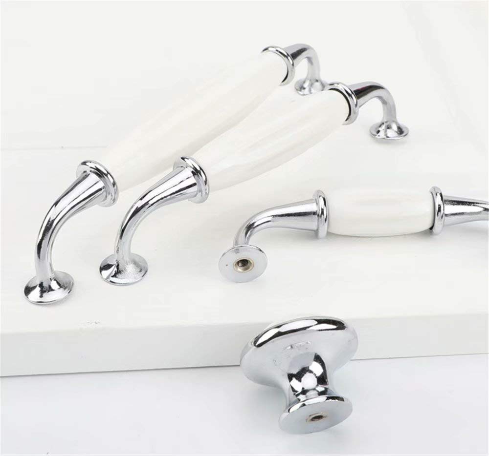 Uchwyty meblowe, gałki do szafek, uchwyty do szuflad meblowych, 6 szt. Uchwyty meblowe | Klasyczne białe ceramiczne gałki do szafek | Wyciąga szuflady idealne do każdego domu, kuchni lub biura | Dostę