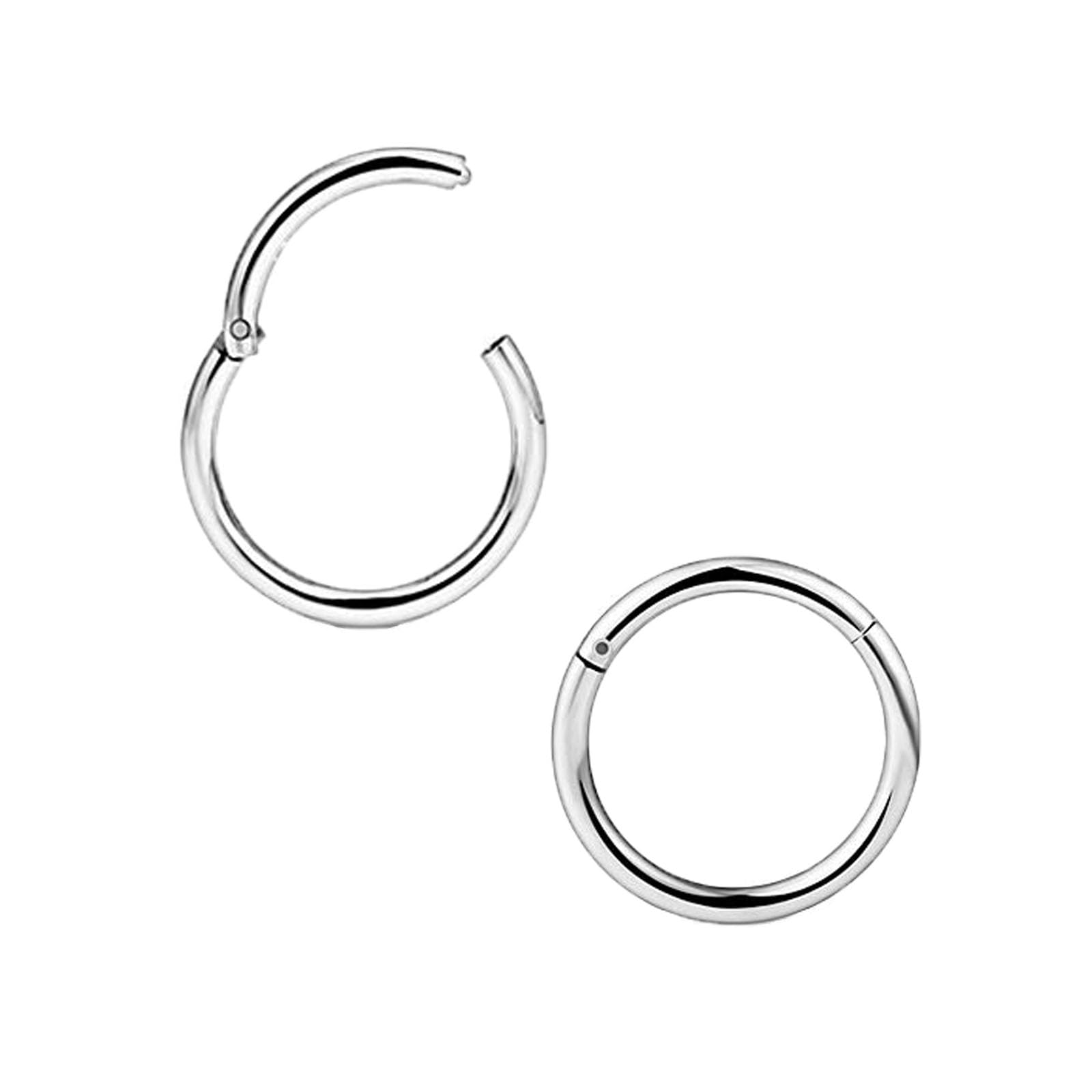 Besyvvin 18G Piercing Nariz Septum Clicker Oreja Daith Tragus Cartílago Labio Anillos Piercing Joyería para Mujer Hombre 6/7/8/9/10/12mm