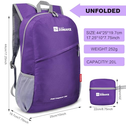 Mochila pequeña deportiva 10/20L ligera y plegable miniatura 3