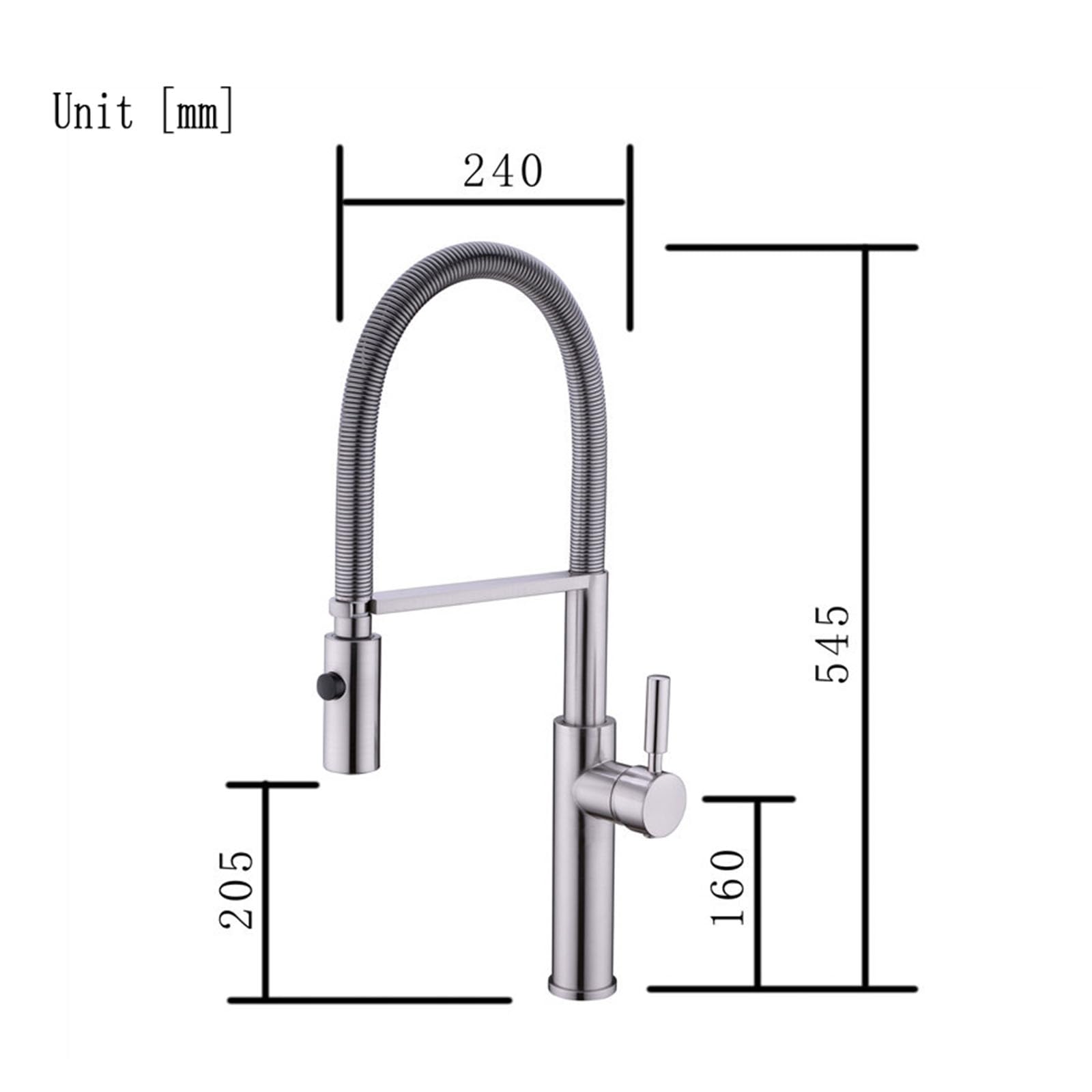 Miscelatore Lavello Cucina con Doccetta Estraibile Rubinetto Monocomando Molla Girevole 360°,Oro Spazzolato