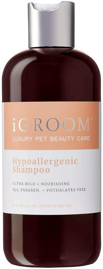 iGroom Hypoallergenic Dog Shampoo, Luxury Pet Beauty Care, Extra Mild Formula, Keratin + Vegetable Proteins Add Moisture, Made in USA, 16oz