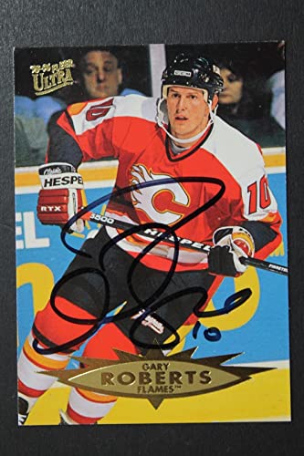 Gary Roberts Calgary Flames Autographed 1995 Fleer Ultra #28 Hockey Signed Card