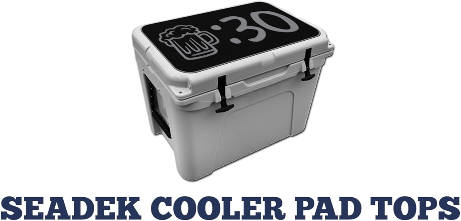 USATuff SeaDek EVA Mat Cooler Pad fits YETI | Peel & Stick Application | Non Slip Comfort Accessories - Beer 30 (Black-StormGray)