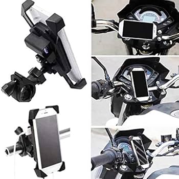 Amazon | バイク 4点固定型 ハンドル スマホ クランプ ホルダー