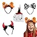 Produktbild 4STK Hexenhut Haarreif Set, Hexenhut Spinnennetz, Halloween Hexe Stirnband Spinnen Haarschmuck Kinder Damen Kopfbedeckung Zubehör für Gruselparty Karneval Fasching Walpurgisnacht Halloweendekoration