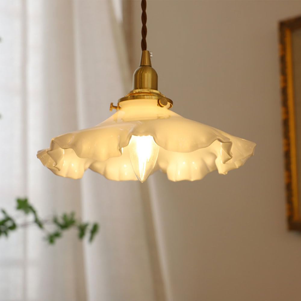 Einkopf-Kronleuchter mit E14-Schraube, personalisierter Glas-Hängelampenschirm, Unterputz-Deckenpendelleuchte, dekorative Leuchten für Wohnzimmer, Schlafzimmer und Küche
