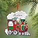 Custom Resin Train Ornament, Includes Red Hanging Ribbon, Seasonal Décor – Measures 4” Wide x 3 3/4” High