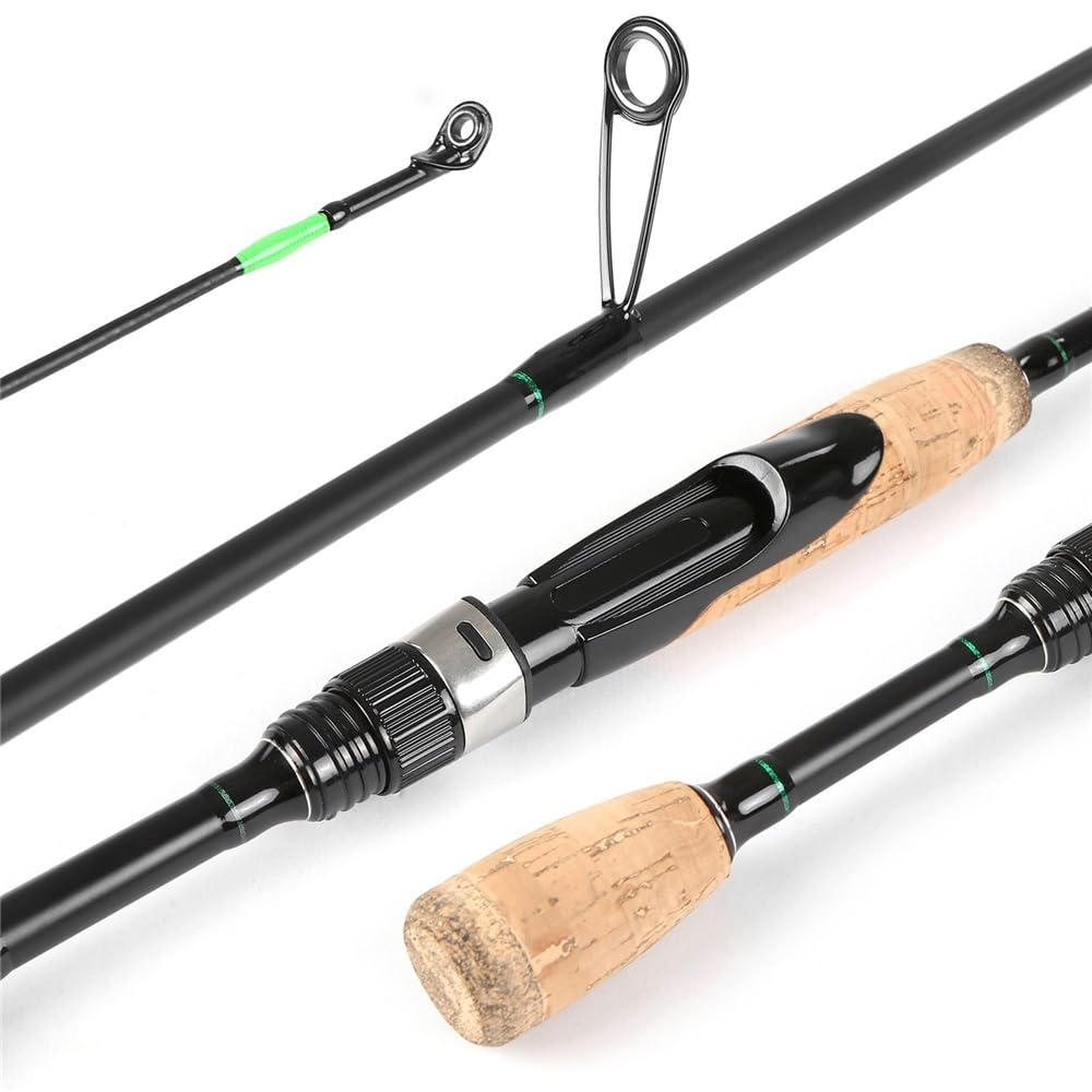 Canna da Pesca Canna da pesca viaggio portatile, leggera, in fibra di carbonio, 4 pezzi, telescopica per viaggi, pesca d'acqua dolce e salata