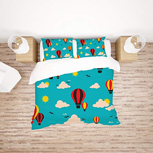 Funda de edredón de globos aerostáticos para transformar el dormitorio en un oasis de calma 3