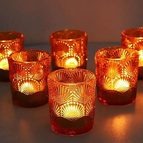Woho 24pcs Amber Votive Candle Holder, Vintage Tealight Candle Holder Decor by Woho - Used condition - Image 8