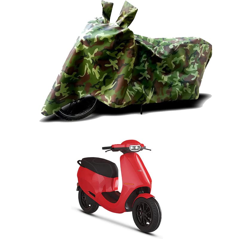 Image of 100% Water Resistant Full Bike Scooty Two Wheeler Body Cover Compatible for Ola S1 Air /UV-Rays /Heat Protection /Birds Dropping /Scratchproof /Dust Proof /Waterproof /All Varients[Green MJ]