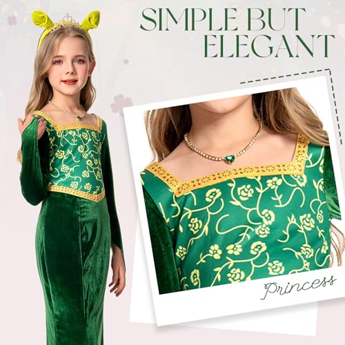 Disfraz Princesa Niñas Vestido Verde Manga Larga miniatura 2