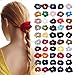Produktbild LordFord 50 STÜCK Scrunchies Samt Elastische Haarbänder Haargummis Bobbles Haargummis für Frauen Mädchen mit Geschenktüte Pferdeschwanz Haarband 50 Verschiedene Farben