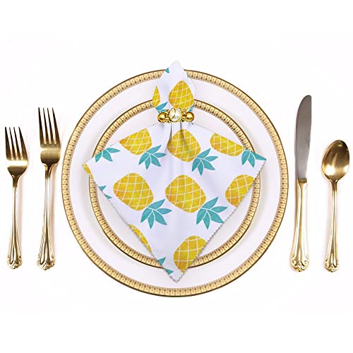 Xollar Table Cloth Napkins Set Of 6 Cute Pineapple Dinner Napkins Cloth Washable Reusable For Holiday Cocktail Party Home Daily Wedding Decoration Table Decor 18.7X18.7Inch #TOP2