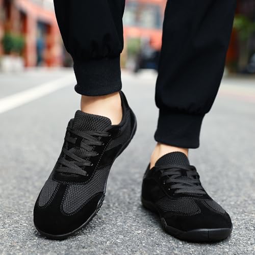 Image of Men's Barefoot Shoes Slip On Walking Tennis Sneakers for Men Zero Drop Sole Minimalist Running Shoe Lightweight Gym Workout Casual Fitness Black C US 11