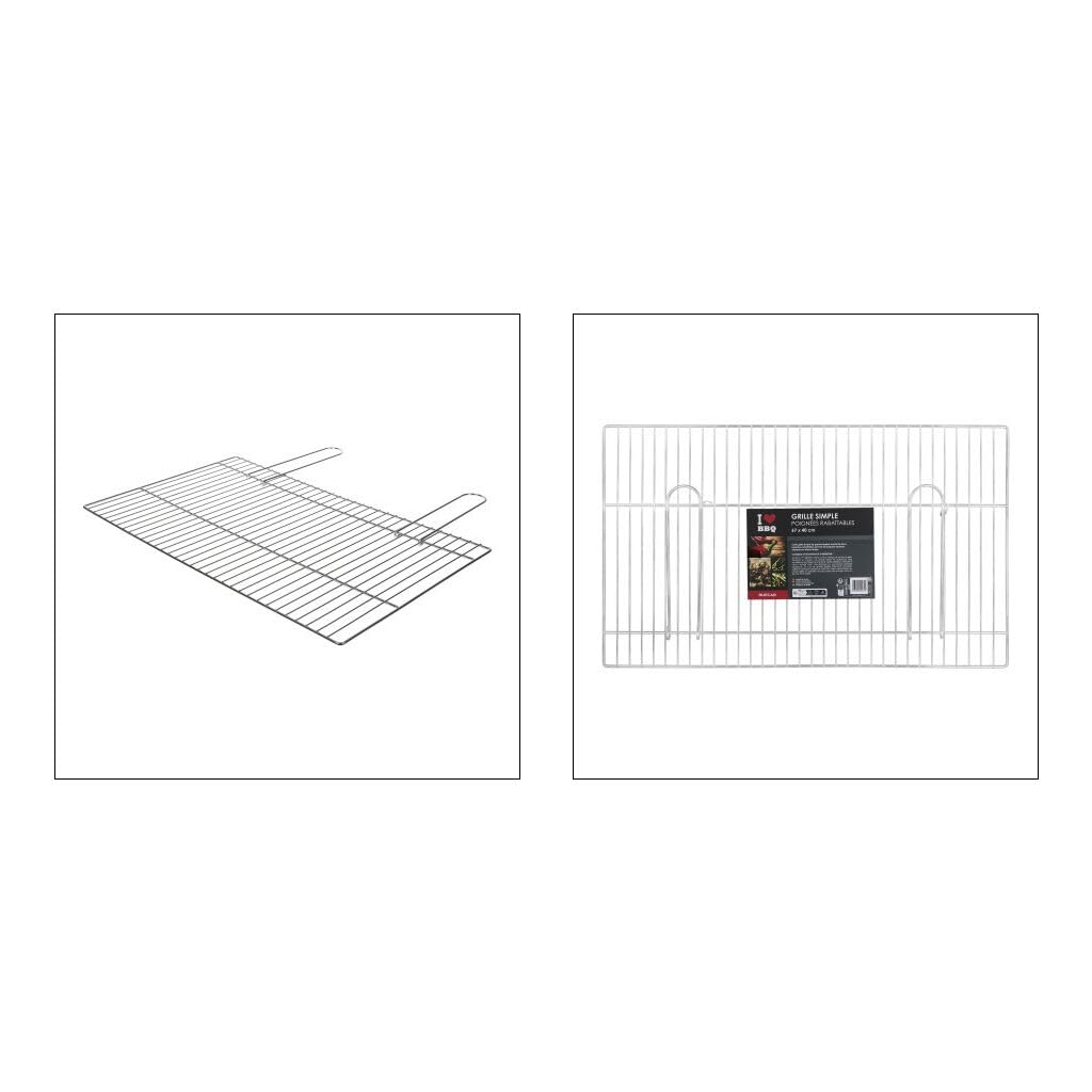 I LOVE BBQ - Grilles de Cuisson Barbecue et fumoir - Grille de Barbecue Simple, rectangulaire, 67x40 - Matière : Acier chromé - Dimensions : 67 x 40cm 2232, Nc