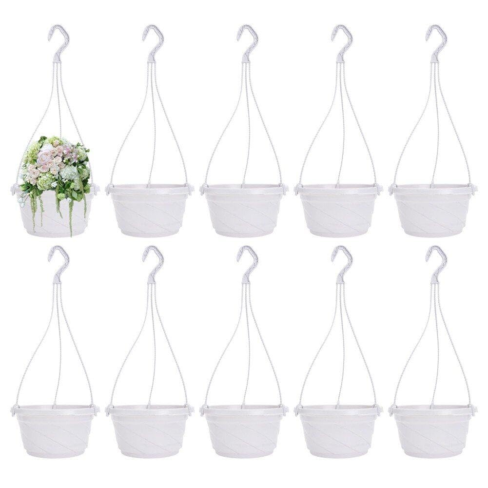 Pots de fleurs suspendus légers et résistants en lot de 10 paniers