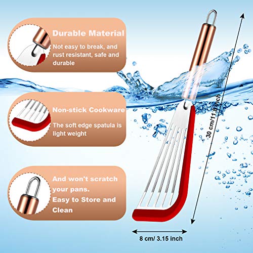Boao BOAO-U-SLOTTED SPATULA-02 2 Pieces Slotted Spatula Flexible Stainless Steel Spatula thumb #1