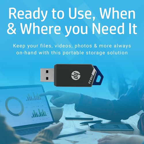 HP x900w USB 3.0 Flash Drive, 64GB, Gray/Blue - image 3