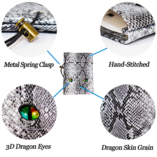 Byhoo Würfelbeutel mit Drachenaugen für 6 Würfel-Sets, PU-Leder, DND-Aufbewahrungszubehör, große Tragetasche aus… – Bild 6