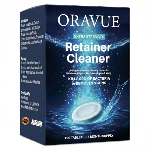 ORAVUE Retainer Cleaner Tablets | Odor, Stain & Plaque Removing