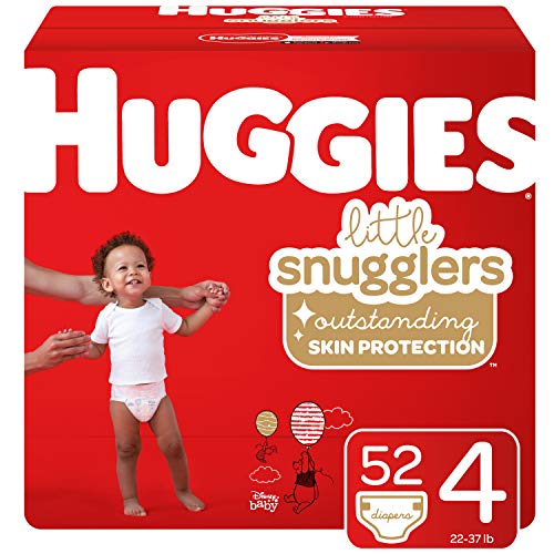 Image of Huggies Little Snugglers Baby Diapers, Size 4, 52 Ct