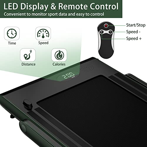 Image of Goplus 2 in 1 Folding Treadmill, 2.25HP Superfit Under Desk Electric Treadmill, Installation-Free with Remote Control, APP Control and LED Display, Walking Jogging for Home Office