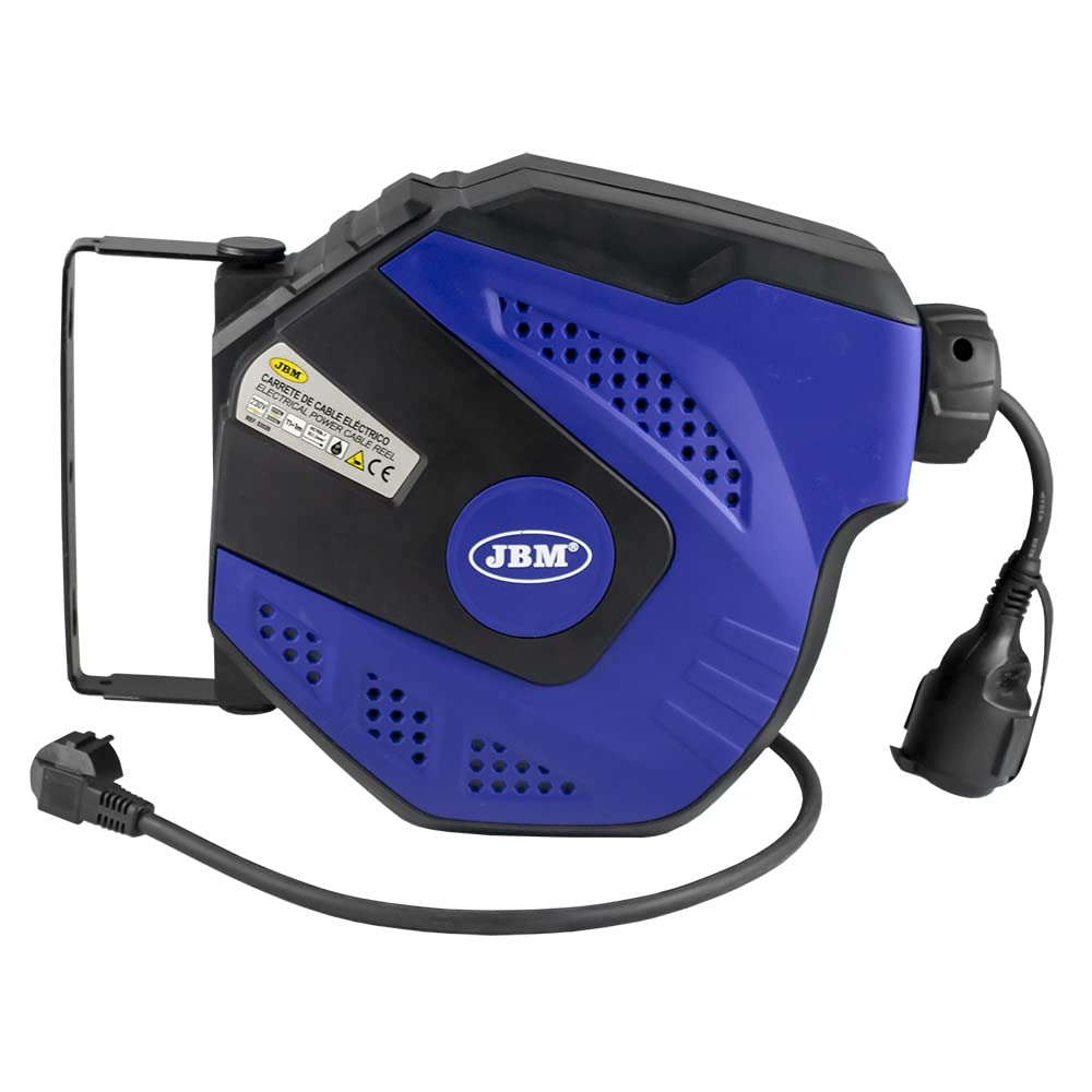 JBM Carrete de Cable Eléctrico 12M Azul 53526