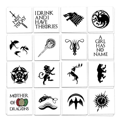Game of Thrones Temporary Tattoos (16-pack) | Skin Safe | MADE IN THE USA| Removable