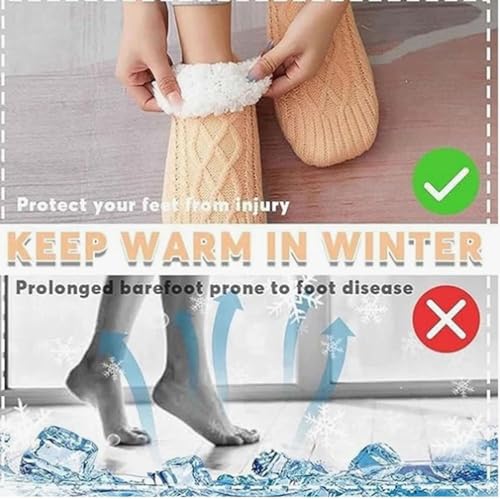 Admissioni Indoor Non-slip Thermal Socks,Fleece-Lined Non-slip Thermal Slippers Socks,Thermal Socks for Women,Men4