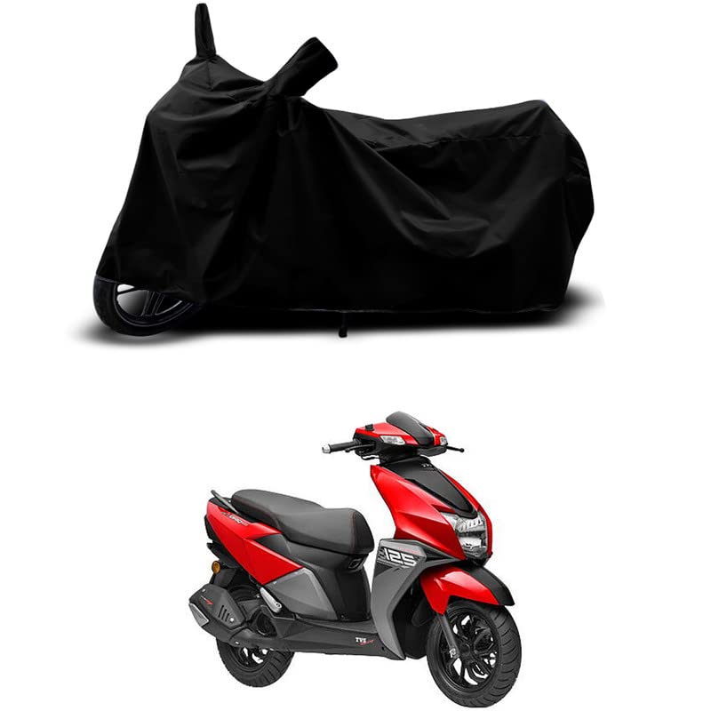Image of 100% Scratchproof /UV-Rays /Heat Protection /Birds Dropping /Water Resistant /Dust Proof /Waterproof /Full Bike Scooty Two Wheeler Body Cover Compatible for NTORQ 125 Drum All Varients[Black]