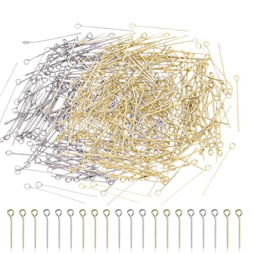ZORVYN 400 Stück Nietstifte Schmuckherstellung, Schmuckherstellung ZubehöR Etwa, Kettelstifte Verschiedene GrößEn, Kettelstifte Ohrring Stecker FüR Schmuck Diy