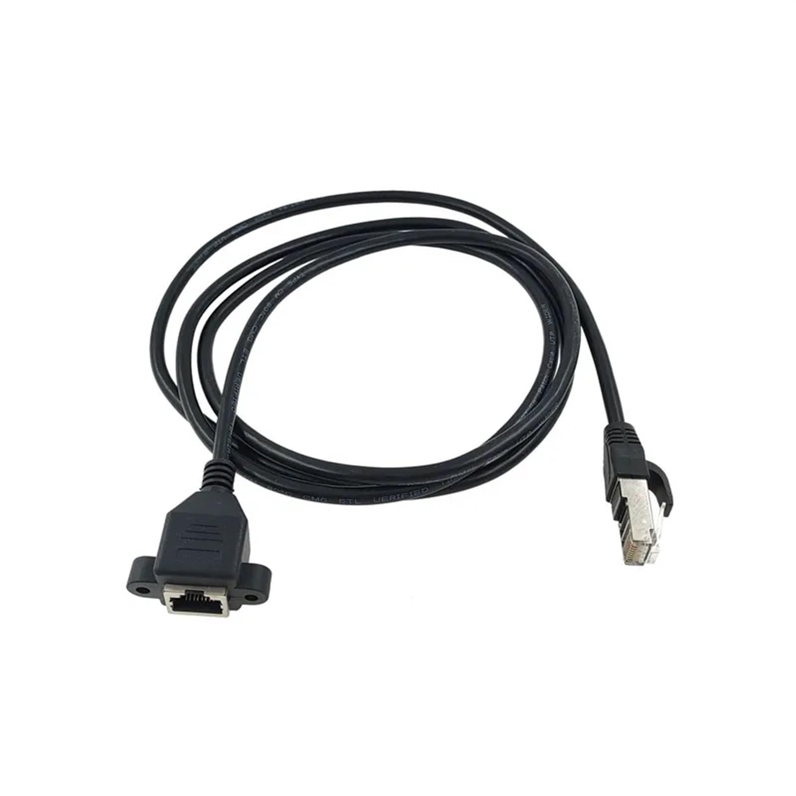 Cavo RJ45 da maschio a femmina a vite per montaggio a pannello Ethernet LAN schermatura di rete 90 gradi ad angolo retto 0,3 m 0,6 m 1 m 1,5 m (angolo 1,5 m)