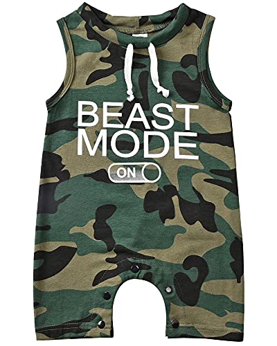 Image of Aalizzwell Baby Boy Romper Newborn Infant Sleeveless Short Romper One Piece Active Summer Clothes