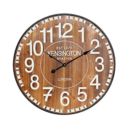 THINIA HOME Wanduhr Vintage Holz dunkel Ø 60 cm Cover