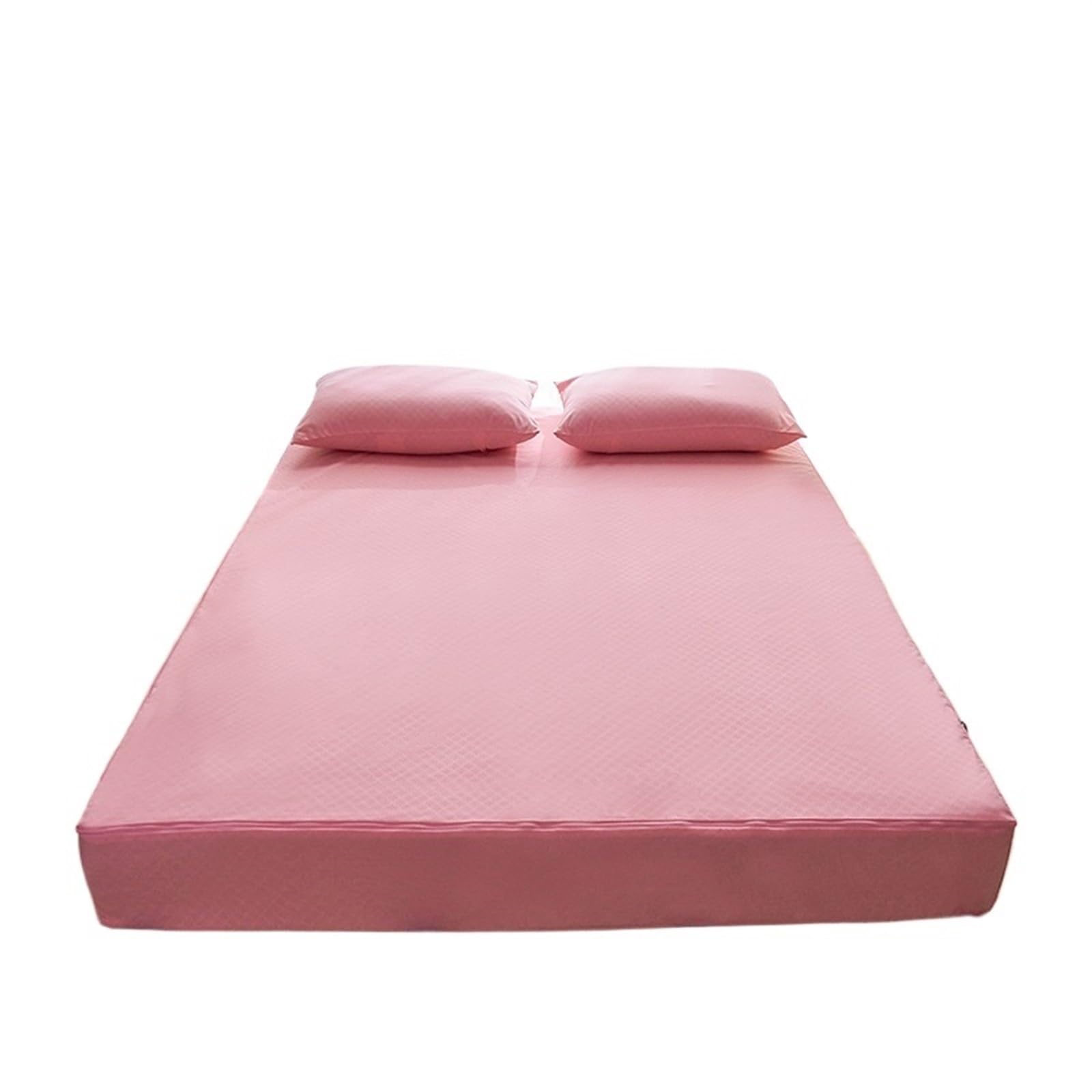 Wasserdichter Matratzenbezug Wasserdichter Matratzenbezug mit Reißverschluss, sechs Seiten, All-Inclusive-Matratzenschutz, gestepptes Spannbettlaken for Queen-Size-Betten(Pink,120x200x25cm)