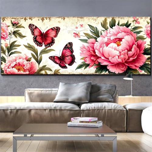 Diamond Painting Papillon Mefooge 50x150cm Grand Format Fleur Broderie Diamant Kit Complet L456
