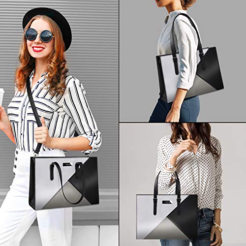 Alfheim Laptop Bags For Women 14 Inch Leather Briefcase Large Business Shoulder Tote Bag Ladies Handbag For Office School Travel Work #TOP6